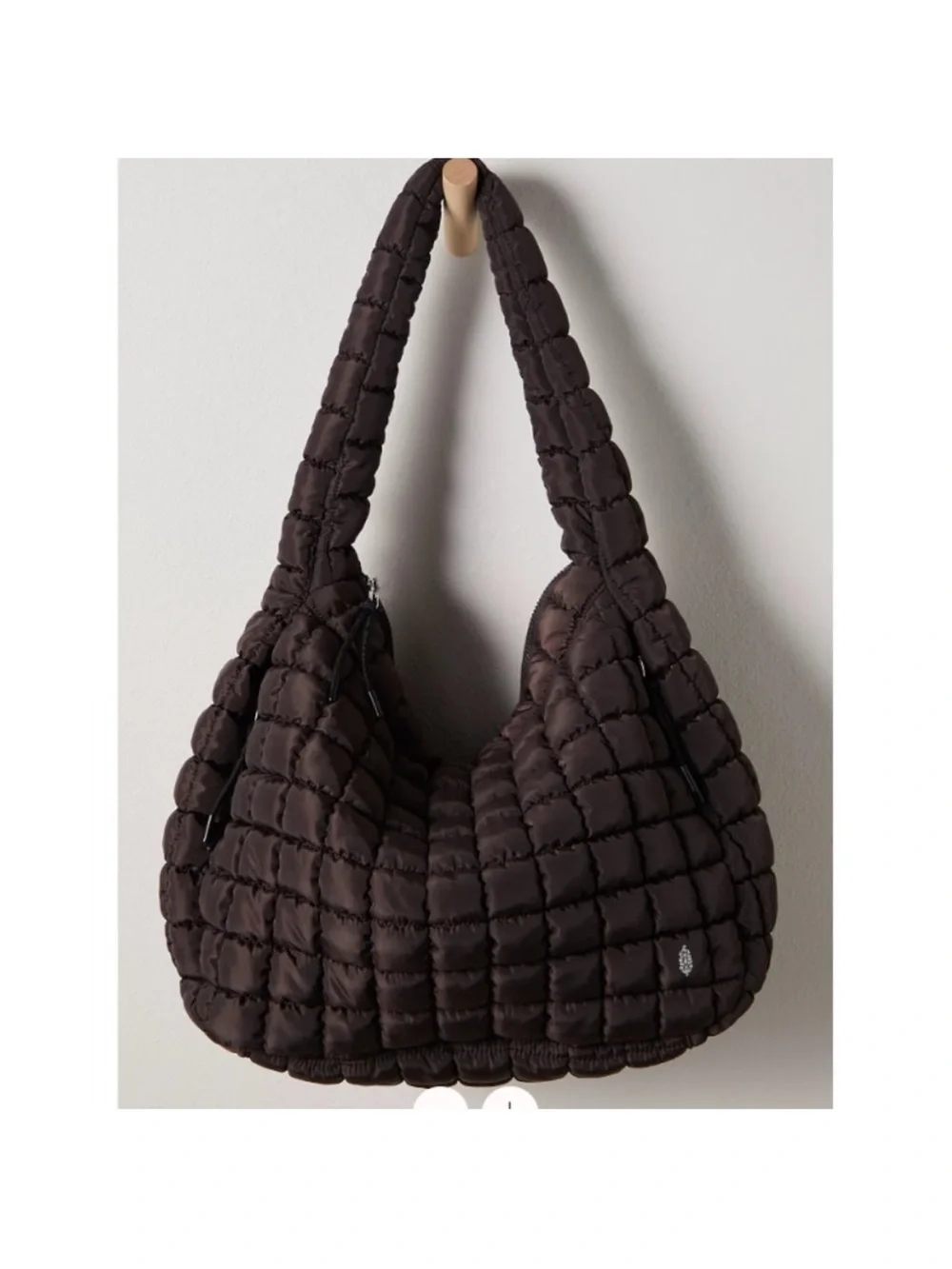 Free people quilted carryall Bag in chocolate